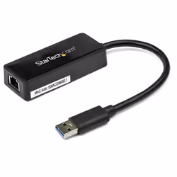 StarTech.com Adaptateur réseau USB 3.0 vers Gigabit Ethernet avec port USB - Noir, Avec fil, USB, Ethernet, 5000 Mbit/s, Noir