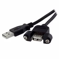 StarTech.com Câble USB Montage sur Panneau A Femelle vers A Mâle - 91 cm, 0,9 m, USB A, USB A, USB 2.0, Noir