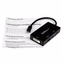 StarTech.com Adaptateur de voyage Mini DisplayPort vers VGA / DVI / HDMI - Convertisseur vidéo 3-en-1 - Vue supplémentaire 7