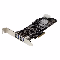 StarTech.com Carte Contrôleur PCI Express vers 4 Ports USB 3.0 avec 2 voies dédiés de 5 Gb/s - UASP - Alim SATA / LP4, PCIe, ...