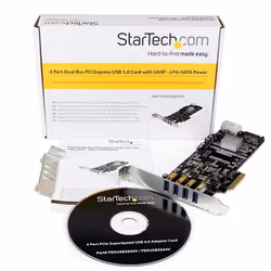 StarTech.com Carte Contrôleur PCI Express vers 4 Ports USB 3.0 avec 2 voies dédiés de 5 Gb/s - UASP - Alim SATA / LP4 - Vue supplémentaire 5