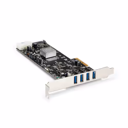StarTech.com Carte Contrôleur PCI Express vers 4 Ports USB 3.0 avec 4 voies dédiés de 5 Gb/s - UASP - Alim SATA / LP4, PCIe, ...
