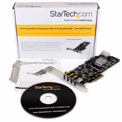 StarTech.com Carte Contrôleur PCI Express vers 4 Ports USB 3.0 avec 4 voies dédiés de 5 Gb/s - UASP - Alim SATA / LP4 - Vue supplémentaire 7