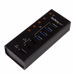 StarTech.com Hub USB 3.0 (5Gbps) Alimenté de 4 ports avec Station de Recharge de 3 ports USB (2 x 1A, 1 x 2A) - Fixation Mura ...