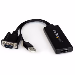 StarTech.com Adaptateur VGA vers HDMI avec audio et alimentation par USB – Convertisseur VGA vers HDMI portable – 1080p, 1920 ...