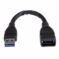 StarTech.com Câble d'extension USB 3.0 de 15cm - Rallonge USB A vers A - M/F - Noir, 0,152 m, USB A, USB A, USB 3.2 Gen 1 (3. ...
