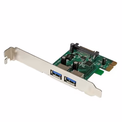 StarTech.com Carte Contrôleur PCI Express (PCIe) vers 2 ports USB 3.0 avec UASP - Alimentation SATA, PCIe, USB 3.2 Gen 1 (3.1 ...
