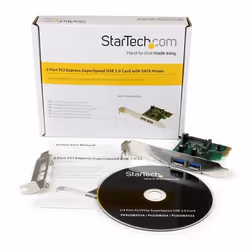 StarTech.com Carte Contrôleur PCI Express (PCIe) vers 2 ports USB 3.0 avec UASP - Alimentation SATA - Vue supplémentaire 5