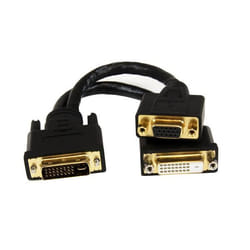 StarTech.com Câble répartiteur en Y / Splitter DVI (M) vers DVI (F) / VGA (F) de 20cm pour terminal Wyse