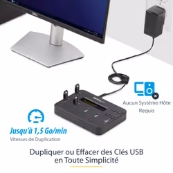 StarTech.com Duplicateur et Effaceur Autonome de 1 à 5 clés USB, Copieur de Plusieurs Clés USB, Copie Système et Fichier et Secteur par Secteur, 1,5 Go/min, Effacement en 3 Passes, Affichage LCD - Vue supplémentaire 5