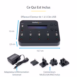 StarTech.com Duplicateur et Effaceur Autonome de 1 à 5 clés USB, Copieur de Plusieurs Clés USB, Copie Système et Fichier et Secteur par Secteur, 1,5 Go/min, Effacement en 3 Passes, Affichage LCD - Vue supplémentaire 9