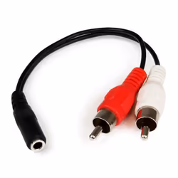 StarTech.com Câble en Y Mini-Jack 3,5mm vers 2x RCA de 15 cm - Adaptateur audio Mini-Jack (F) vers 2x Cinch (M), 3,5mm, Mâle, ...