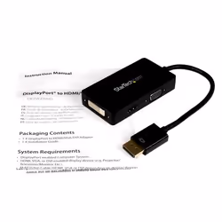 StarTech.com Adaptateur de voyage DisplayPort vers VGA / DVI / HDMI - Covertisseur vidéo 3-en-1 - Vue supplémentaire 4