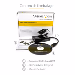 StarTech.com Carte Graphique Externe USB 3.0 vers HDMI - Adaptateur Graphique Vidéo Double Écran/Multi-Écrans Externe USB 3.0 vers HDMI pour Mac et PC – Certifié DisplayLink – HD 1080p - Vue supplémentaire 11