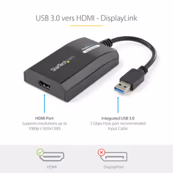 StarTech.com Carte Graphique Externe USB 3.0 vers HDMI - Adaptateur Graphique Vidéo Double Écran/Multi-Écrans Externe USB 3.0 vers HDMI pour Mac et PC – Certifié DisplayLink – HD 1080p - Vue supplémentaire 7