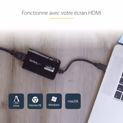 StarTech.com Carte Graphique Externe USB 3.0 vers HDMI - Adaptateur Graphique Vidéo Double Écran/Multi-Écrans Externe USB 3.0 vers HDMI pour Mac et PC – Certifié DisplayLink – HD 1080p - Vue supplémentaire 8