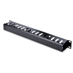 StarTech.com Panneau de Gestion de Câbles pour Rack 1U à Goulotte Horizontale avec Couvercle - Goulotte de Câbles pour Rack de Serveur - Organisateur / Gestionnaire de Câbles pour Rack