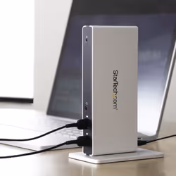 StarTech.com Station d'Accueil USB 3.0 pour Deux Écrans avec Adaptateurs DVI vers VGA et HDMI, 5x USB 3.0 et Audio - Station d'Accueil DVI Verticale pour Mac et Windows - Vue supplémentaire 6