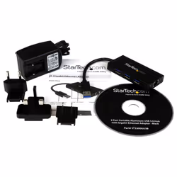 StarTech.com Hub USB 3.0 (5Gbps) portable à 3 ports avec câble intégré plus Gigabit Ethernet - Aluminium - Vue supplémentaire 6