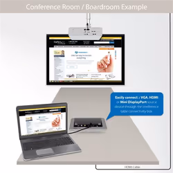 StarTech.com Boîtier de connexion pour table de réunion - HDMI / VGA / Mini DP vers sortie HDMI avec port USB à charge rapide - Vue supplémentaire 6