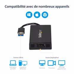 StarTech.com Adaptateur USB 3.0 vers DisplaPort - 4K 30Hz Ultra HD - Certifié DisplayLink - Convertisseur USB Type-A vers DP pour Moniteur - Vidéo Externe et Carte Graphique - Mac et Windows - Vue supplémentaire 10