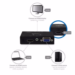 StarTech.com Switch 2x1 HDMI et VGA vers HDMI avec convertisseur VGA vers HDMI et commutation prioritaire - 1080p - Vue supplémentaire 4