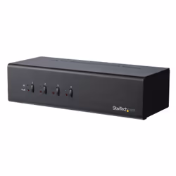 StarTech.com KVM switch écran clavier souris USB à 4 ports Dual-Link DVI avec hub USB 3.0, 18 W, Noir