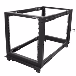 StarTech.com Rack Serveur Mobile 12U 4 Poteaux, Rack Réseau 19" 4 Poteaux avec Roulettes, Rack Roulant avec Profondeur Ajusta ...
