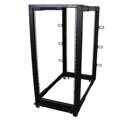 StarTech.com Rack Serveur Mobile 25U 4 Poteaux, Rack Réseau 19" 4 Poteaux avec Roulettes, Rack Roulant avec Profondeur Ajusta ...