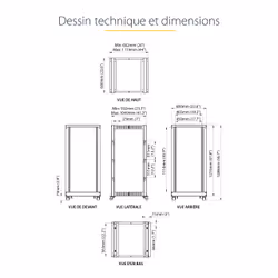 StarTech.com Rack Serveur Mobile 25U 4 Poteaux, Rack Réseau 19" 4 Poteaux avec Roulettes, Rack Roulant avec Profondeur Ajustable pour PC/AV/Données/Informatique - Roulettes, Pieds de nivellement ou Fixation au Sol - Vue supplémentaire 14