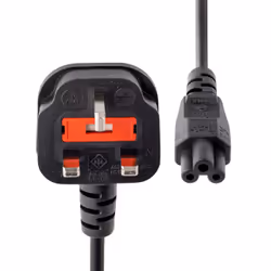 StarTech.com Cordon d'alimentation en trèfle pour GB BS1363 vers C5 de 1m pour ordinateur portable M/F - Noir