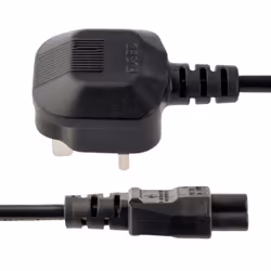 StarTech.com Cordon d'alimentation en trèfle pour GB BS1363 vers C5 de 1m pour ordinateur portable M/F - Noir
