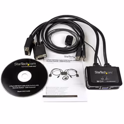 StarTech.com Switch KVM USB VGA à 2 ports - Commutateur KVM alimenté par USB avec câbles et commutateur à distance - Vue supplémentaire 6