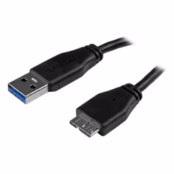 StarTech.com Câble SuperSpeed USB 3.0 slim A vers Micro B de 15 cm - Mâle / Mâle - Noir, 0,15 m, USB A, Micro-USB B, USB 3.2 ...