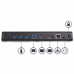 StarTech.com Station d'Accueil USB 3.0 Double Écran avec HDMI et DisplayPort 4K - USB 3.0 vers 4x USB-A, Ethernet, HDMI et DP - Station d'Accueil Universelle USB A pour PC pour Mac/Win - Vue supplémentaire 4