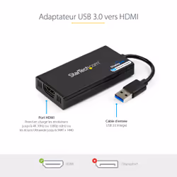 StarTech.com Adaptateur vidéo multi-écrans USB 3.0 vers HDMI - Carte graphique externe certifié DisplayLink - Ultra HD 4k - Vue supplémentaire 6