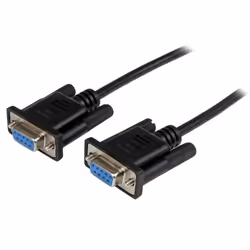 StarTech.com Câble null modem série DB9 RS232 de 2m - Cordon série DB9 vers DB9 - F/F - Noir, Noir, 2 m, DB-9, DB-9, Femelle, ...