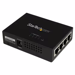 StarTech.com Injecteur PoE+ à 4 ports Gigabit - Midspan Power over Ethernet - 802.3at/af, Émetteur réseau, 100 m, 2000 Mbit/s ...