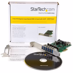 StarTech.com Carte contrôleur PCI Express à 7 ports USB 3.0 - 6 externes 1 interne - Adaptateur PCIe avec alimentation SATA - Vue supplémentaire 5