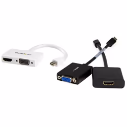 StarTech.com Adaptateur audio / vidéo de voyage - Convertisseur 2-en-1 Mini DisplayPort vers HDMI ou VGA - Blanc - Vue supplémentaire 4