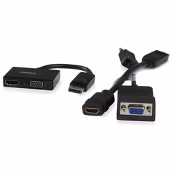 StarTech.com Adaptateur audio / vidéo de voyage - Convertisseur 2-en-1 DisplayPort vers HDMI ou VGA - Noir - Vue supplémentaire 4