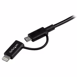StarTech.com Câble Lightning 8 broches ou Micro USB vers USB de 1 m - Cordon de charge / synchronisation - Noir - Vue supplémentaire 5