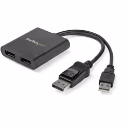 StarTech.com Répartiteur DisplayPort 1.2 à Deux Moniteurs, Adaptateur Multi-Moniteur DisplayPort vers 2x DP, Hub MST Double p ...