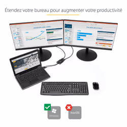 StarTech.com Répartiteur DisplayPort 1.2 à Deux Moniteurs, Adaptateur Multi-Moniteur DisplayPort vers 2x DP, Hub MST Double pour Ordinateur 4K 30Hz ou 1080p 60Hz, Alimentation par Bus USB - Windows Uniquement - Vue supplémentaire 17