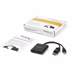 StarTech.com Répartiteur DisplayPort 1.2 à Deux Moniteurs, Adaptateur Multi-Moniteur DisplayPort vers 2x DP, Hub MST Double pour Ordinateur 4K 30Hz ou 1080p 60Hz, Alimentation par Bus USB - Windows Uniquement