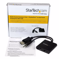 StarTech.com Répartiteur DisplayPort 1.2 à Deux Moniteurs, Adaptateur Multi-Moniteur DisplayPort vers 2x DP, Hub MST Double pour Ordinateur 4K 30Hz ou 1080p 60Hz, Alimentation par Bus USB - Windows Uniquement - Vue supplémentaire 9