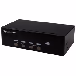 StarTech.com Switch KVM USB double VGA à 4 ports avec hub USB 2.0 à 2 ports, 1920 x 1200 pixels, Noir