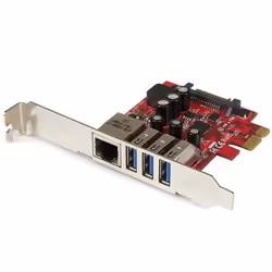 StarTech.com Carte PCI Express à 3 ports USB 3.0 et 1 port Gigabit Ethernet avec UASP, Interne, Avec fil, PCI Express, Ethern ...