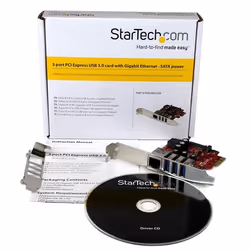 StarTech.com Carte PCI Express à 3 ports USB 3.0 et 1 port Gigabit Ethernet avec UASP - Vue supplémentaire 5