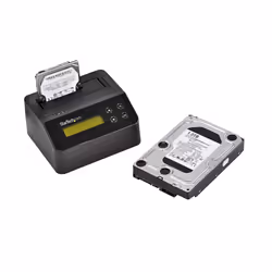 StarTech.com Effaceur de Disque Dur à Baie Unique, Nettoyeur de HDD/SSD Autonome, USB 3.0 à SATA II (3 Gbps), 9 Modes d'Effacement, Écran LCD, Dock de nettoyage de Disque Dur Secure Erase, Conforme TAA